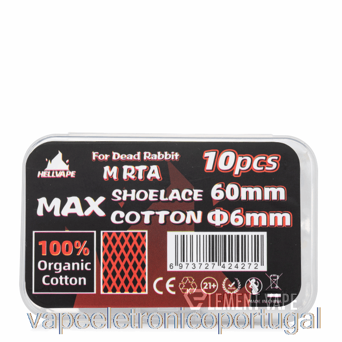 Vape Eletrônico Hellvape Max Cadarço Algodão 6mm Id